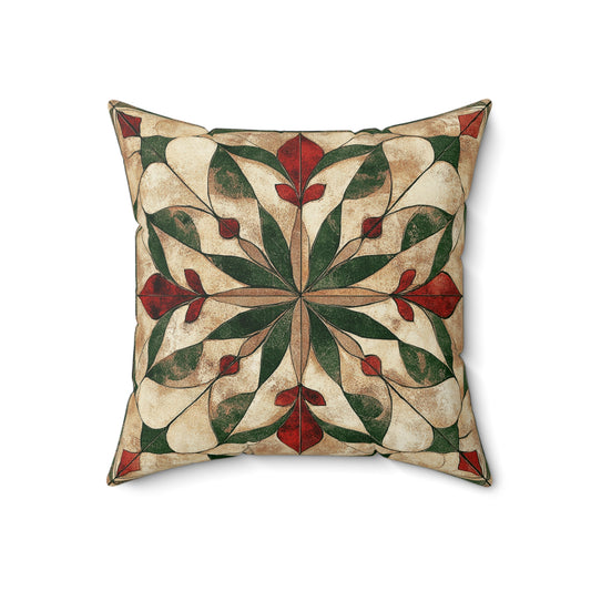 Yuletide Heirloom Faux Suede Pillow