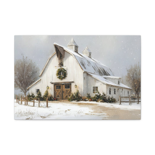 Christmas at the White Barn Canvas - Cowgirl Home & Ranch