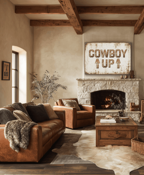 Cowboy Up Vintage Western Canvas