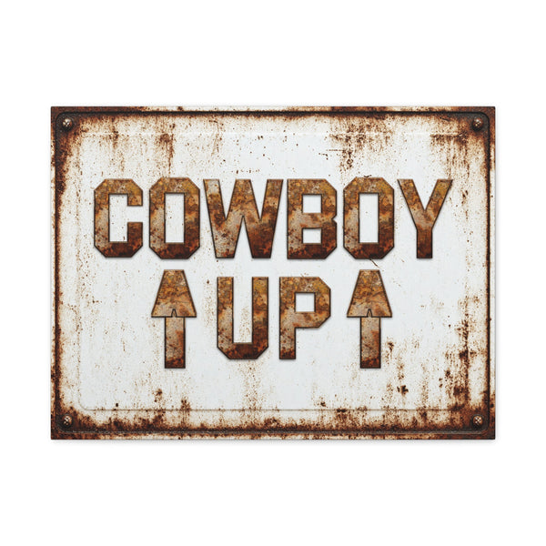 Cowboy Up Vintage Western Canvas