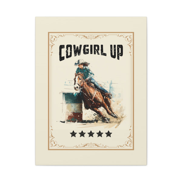 Cowgirl Up Vintage Western Canvas