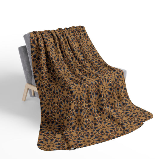 Kadra Nevitt Collection - Gold Sunburst Fleece Sherpa Blanket - Cowgirl Home & Ranch