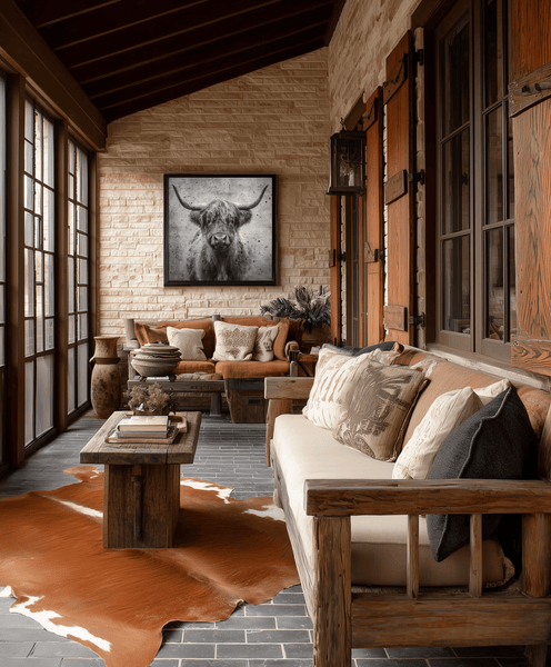 Longhorn Portrait Vintage Western Canvas