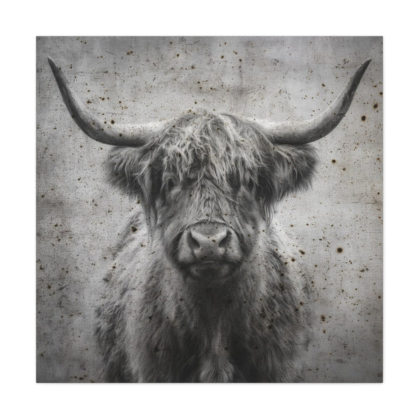 Longhorn Portrait Vintage Western Canvas