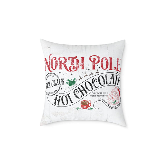North Pole Hot Chocolate Canvas Pillow - Cowgirl Home & Ranch