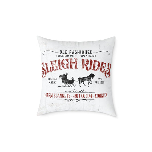 Old - Fashioned Sleigh Rides Canvas Pillow - Cowgirl Home & Ranch