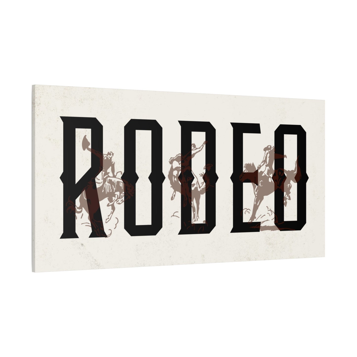 Rodeo Vintage Western Canvas — wide view in framed display