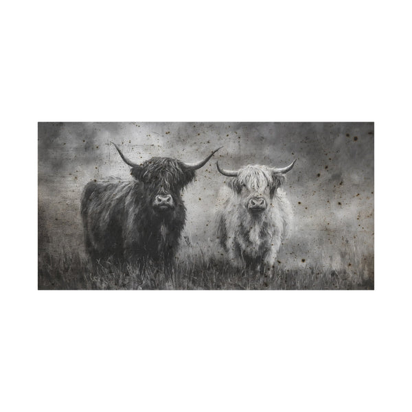 The Longhorns Vintage Western Canvas