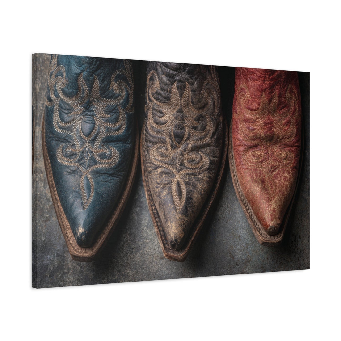 Three Trails Vintage Western Boots Canvas Art - Cowgirl Home & Ranch