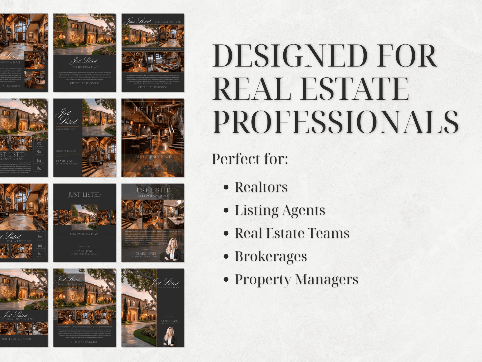 12 Luxury Just Listed Social Media Canva Templates - Cowgirl Home & Ranch
