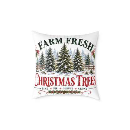 Farm Fresh Christmas Trees Evergreen Canvas Pillow