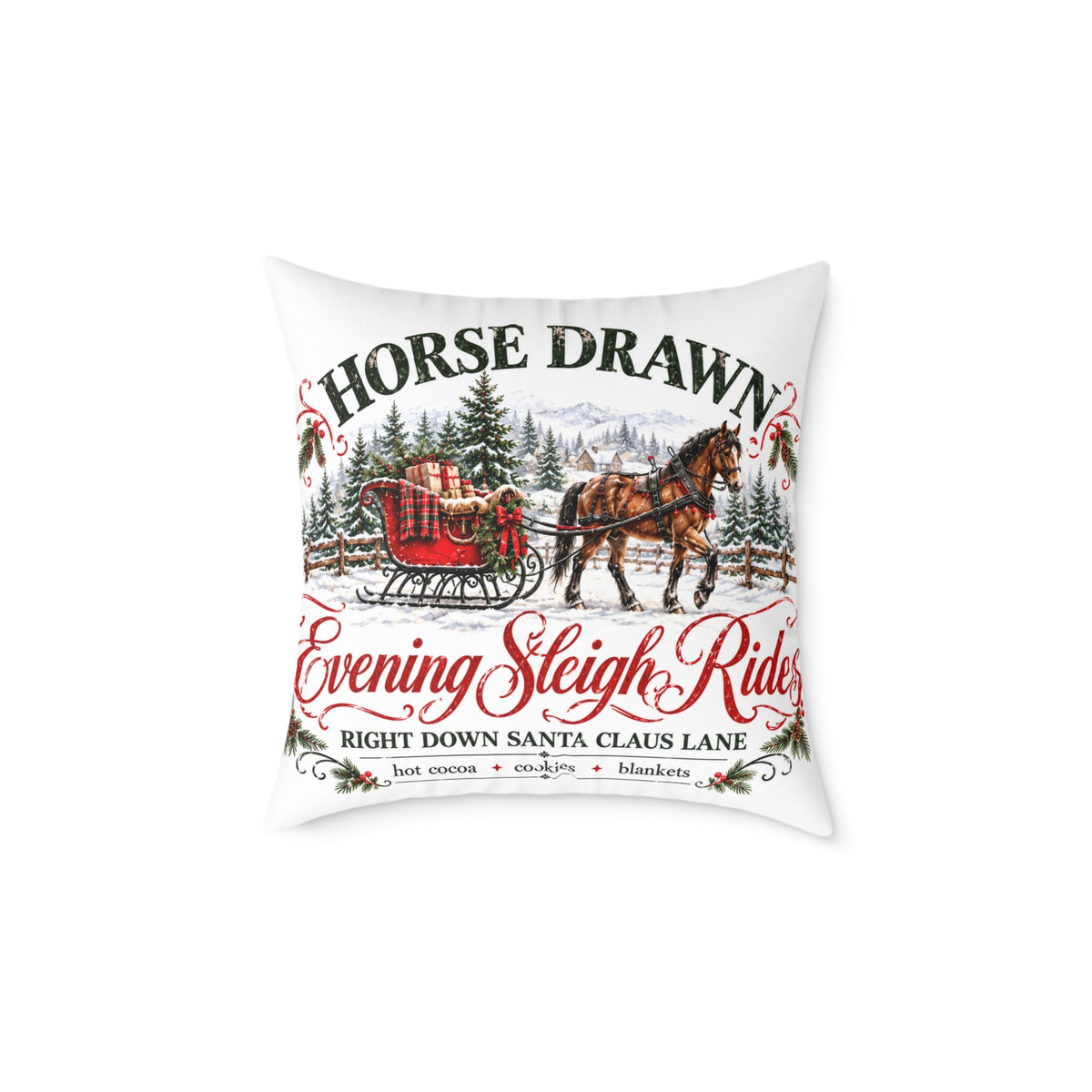 North Pole Hot Chocolate Canvas Pillow