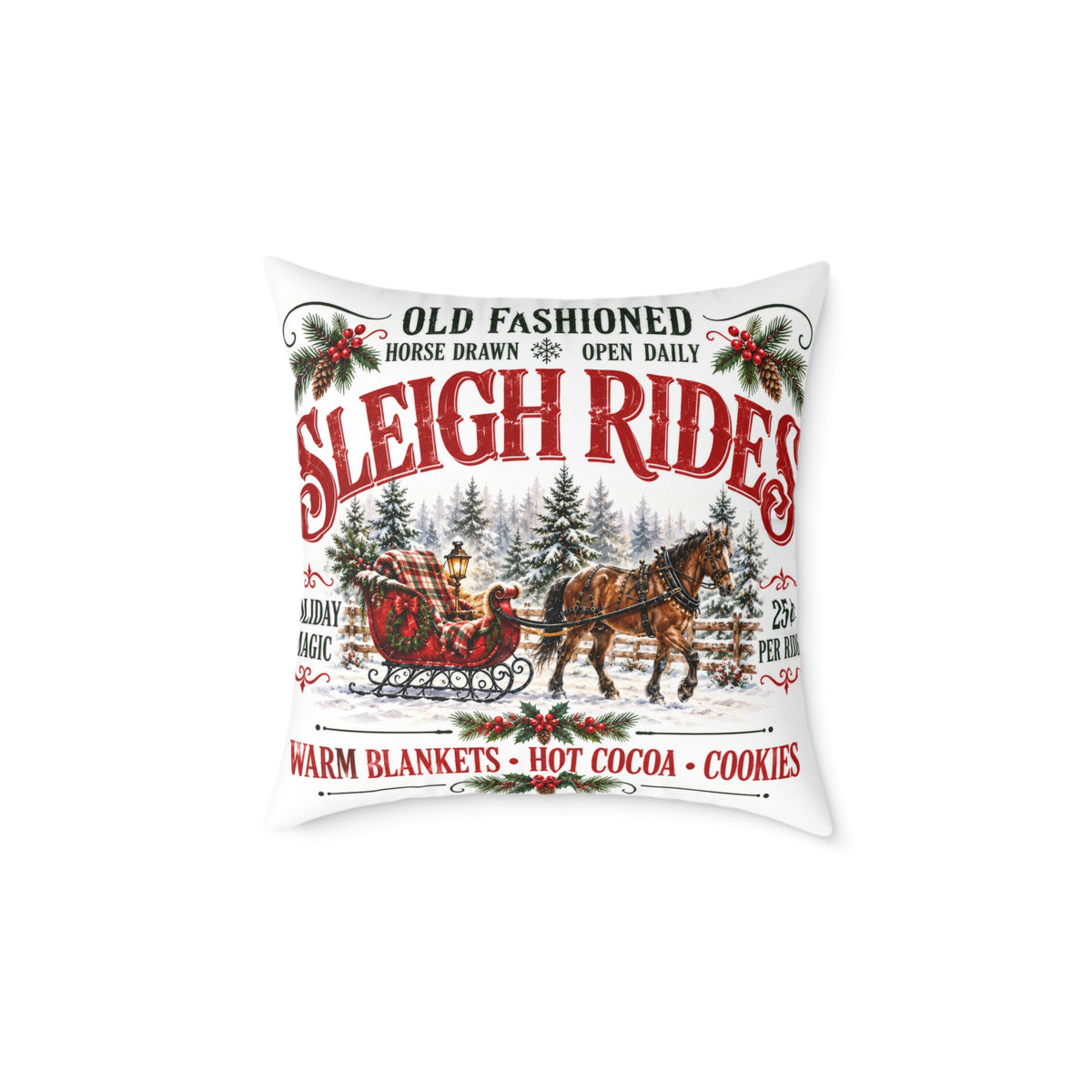 Old-Fashioned Sleigh Rides Canvas Pillow