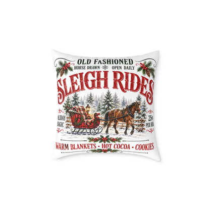 Old-Fashioned Sleigh Rides Canvas Pillow