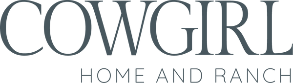 Cowgirl Home and Ranch logo for western lifestyle products.
