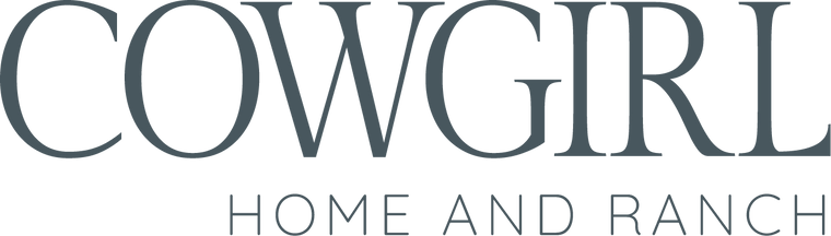 Cowgirl Home and Ranch logo for western lifestyle products.