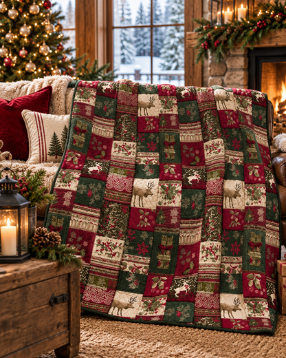 Cabin Noel Quilted Blanket