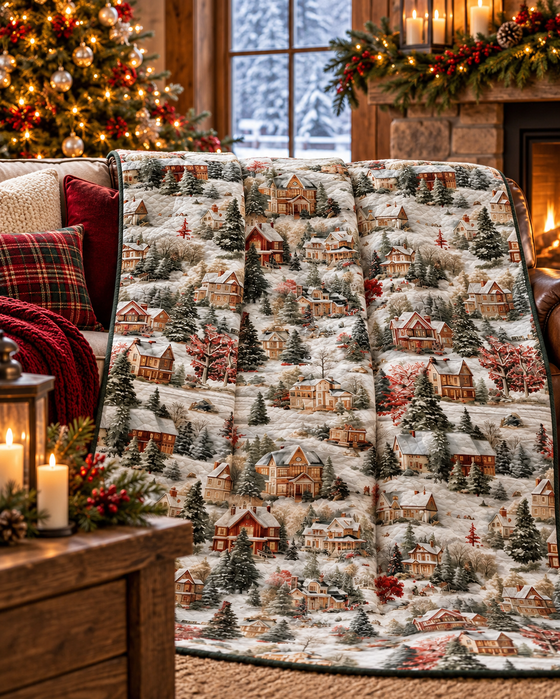 Hometown Christmas Quilted Blanket