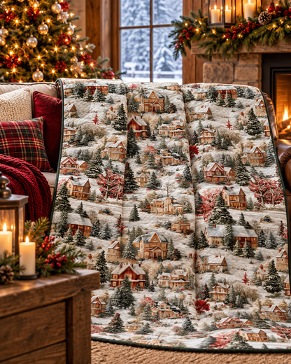 Hometown Christmas Quilted Blanket
