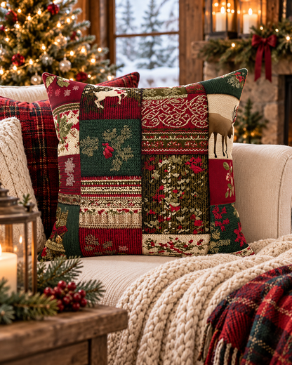 Cabin Noel Faux Suede Pillow