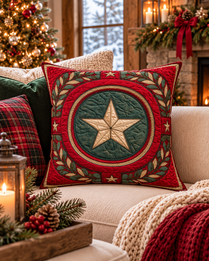 Lone Star Christmas Faux Suede Pillow