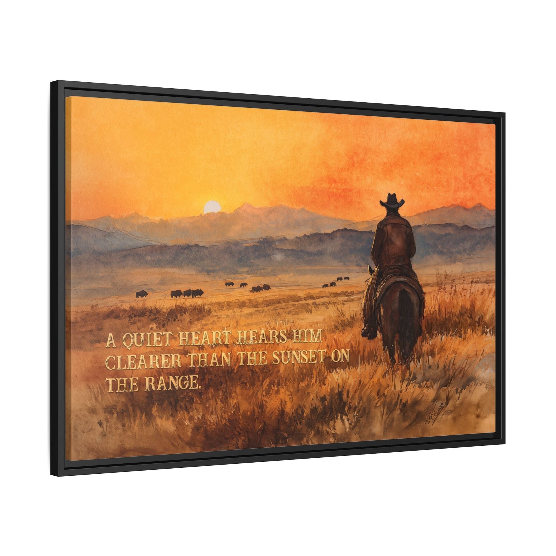 A Quiet Heart Hears Him Canvas Art, Framed - Cowgirl Home & Ranch