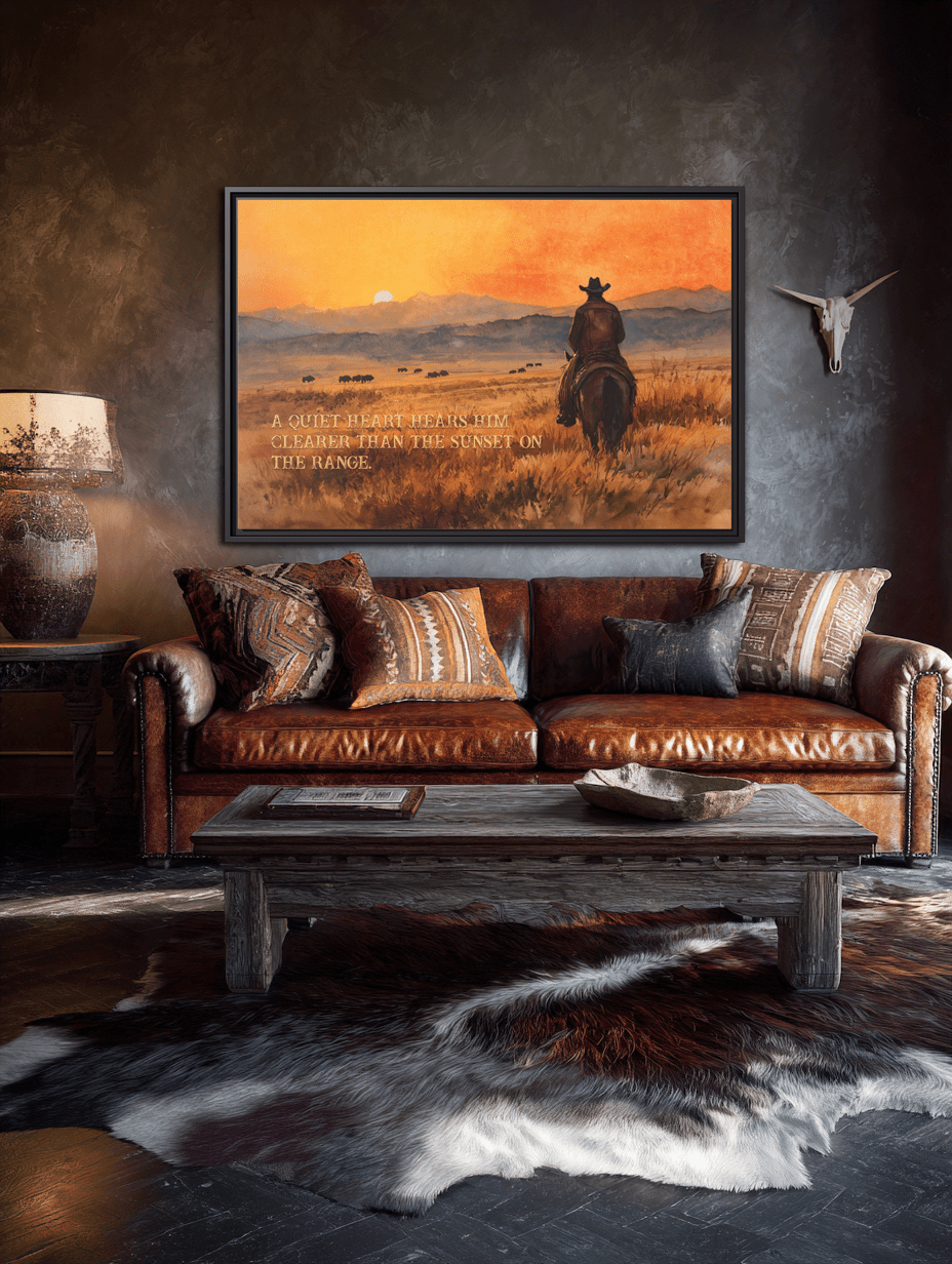 A Quiet Heart Hears Him Canvas Art, Framed - Cowgirl Home & Ranch