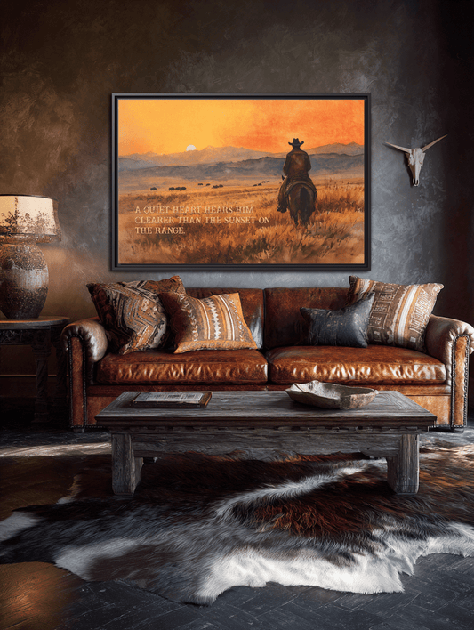 A Quiet Heart Hears Him Canvas Art, Framed - Cowgirl Home & Ranch