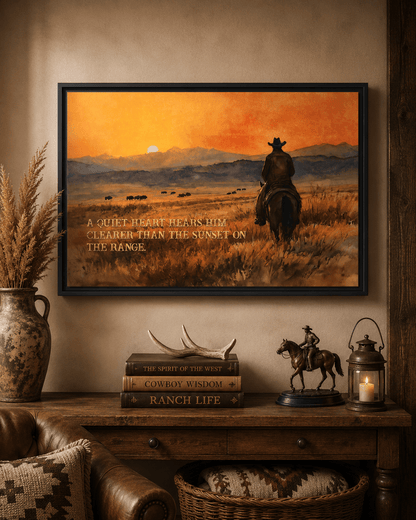 A Quiet Heart Hears Him Canvas Art, Framed - Cowgirl Home & Ranch
