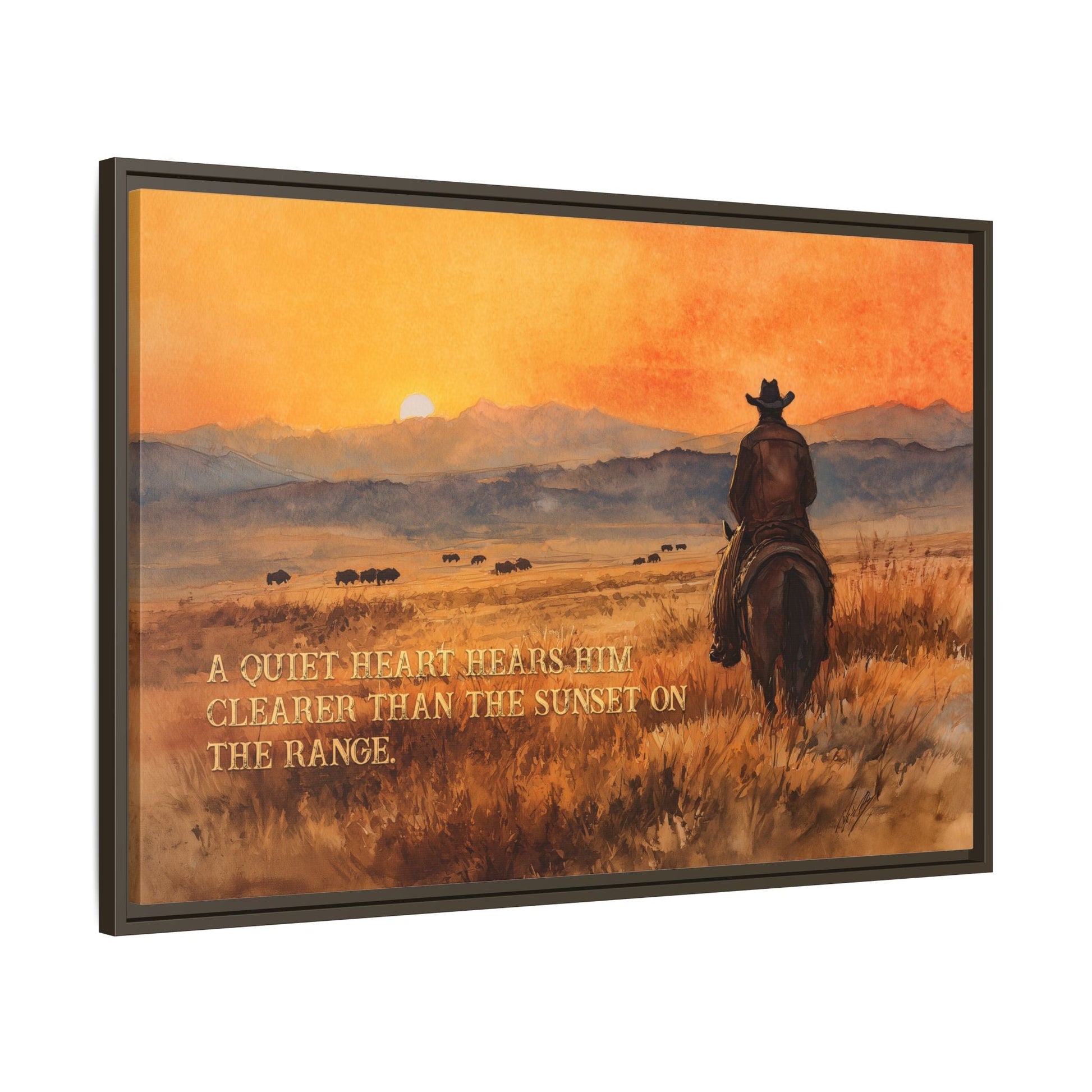 A Quiet Heart Hears Him Canvas Art, Framed - Cowgirl Home & Ranch