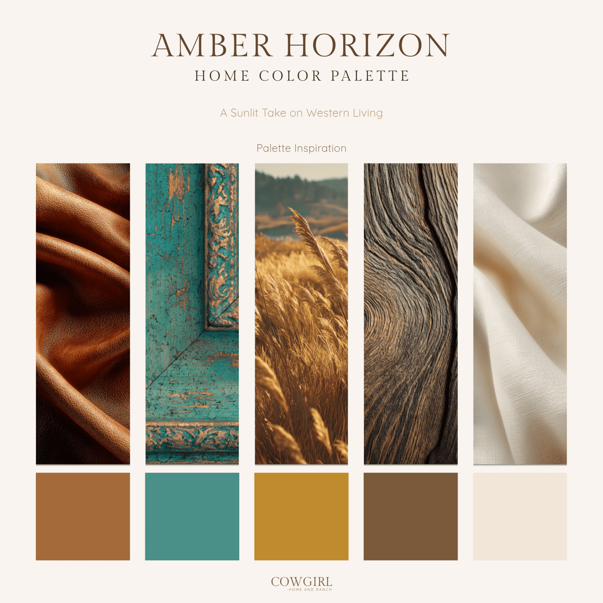 Amber Horizon Home Color Palette - Cowgirl Home & Ranch