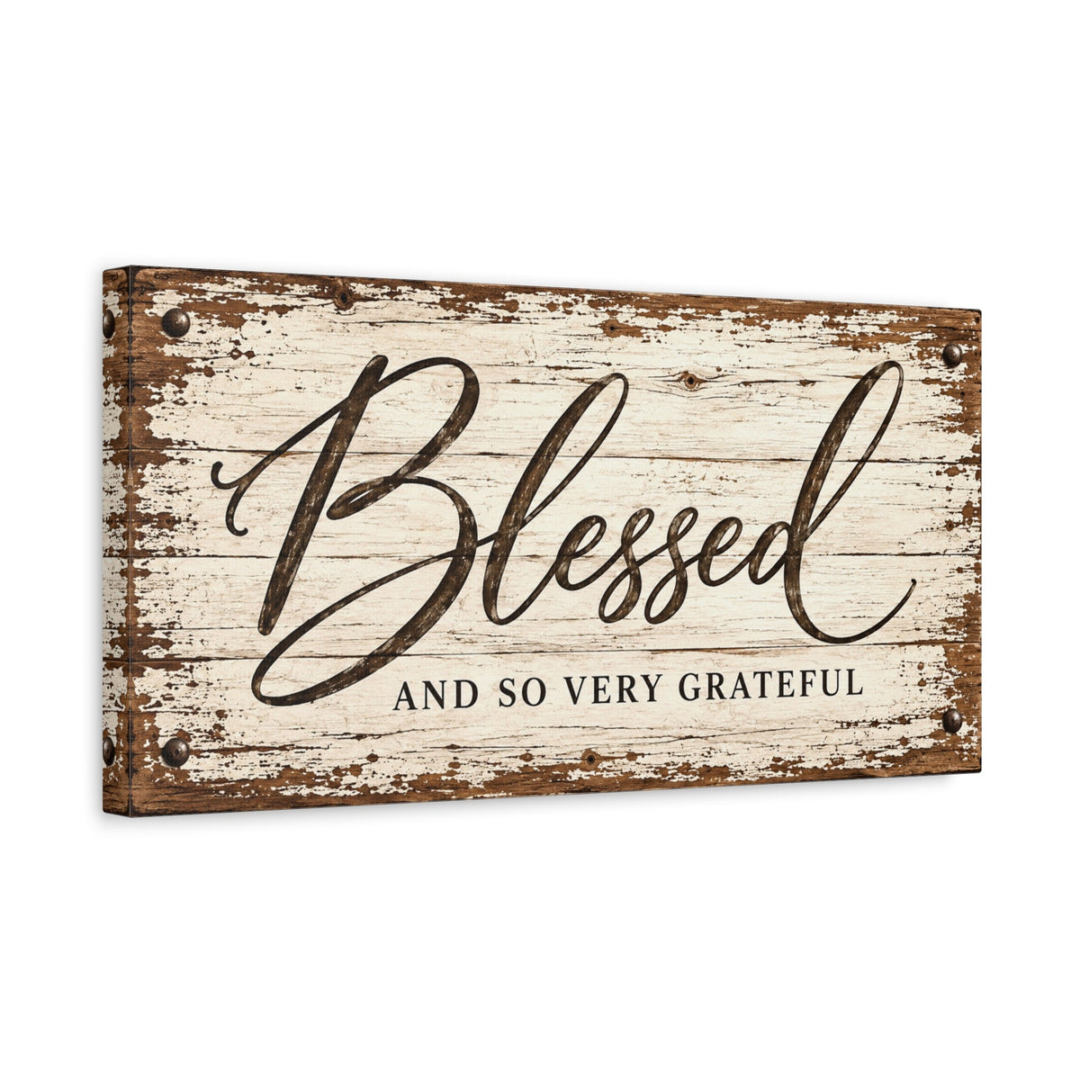 Blessed & So Very Grateful Western Farmhouse Canvas Wall Art - Cowgirl Home & Ranch