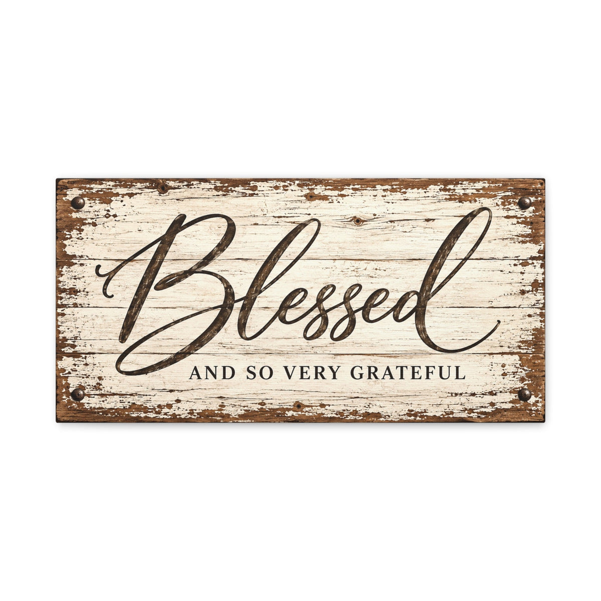 Blessed & So Very Grateful Western Farmhouse Canvas Wall Art - Cowgirl Home & Ranch