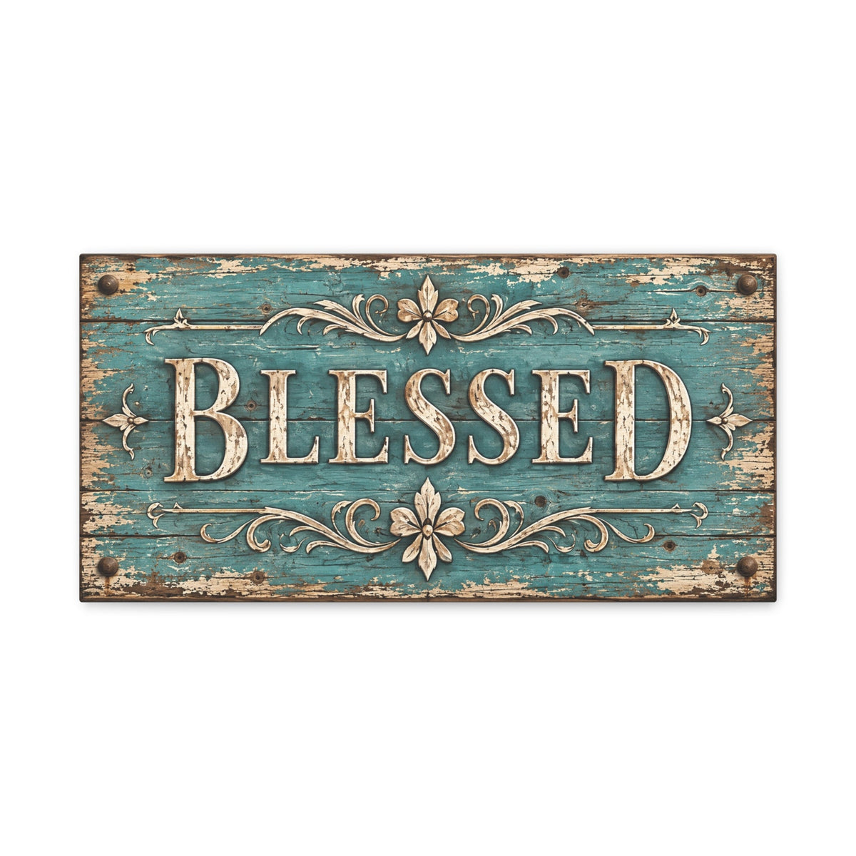 Blessed Turquoise Western Canvas Wall Art - Cowgirl Home & Ranch