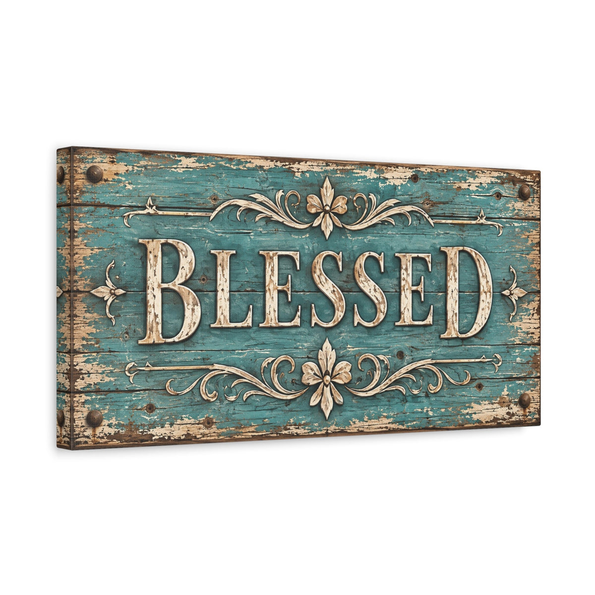 Blessed Turquoise Western Canvas Wall Art - Cowgirl Home & Ranch