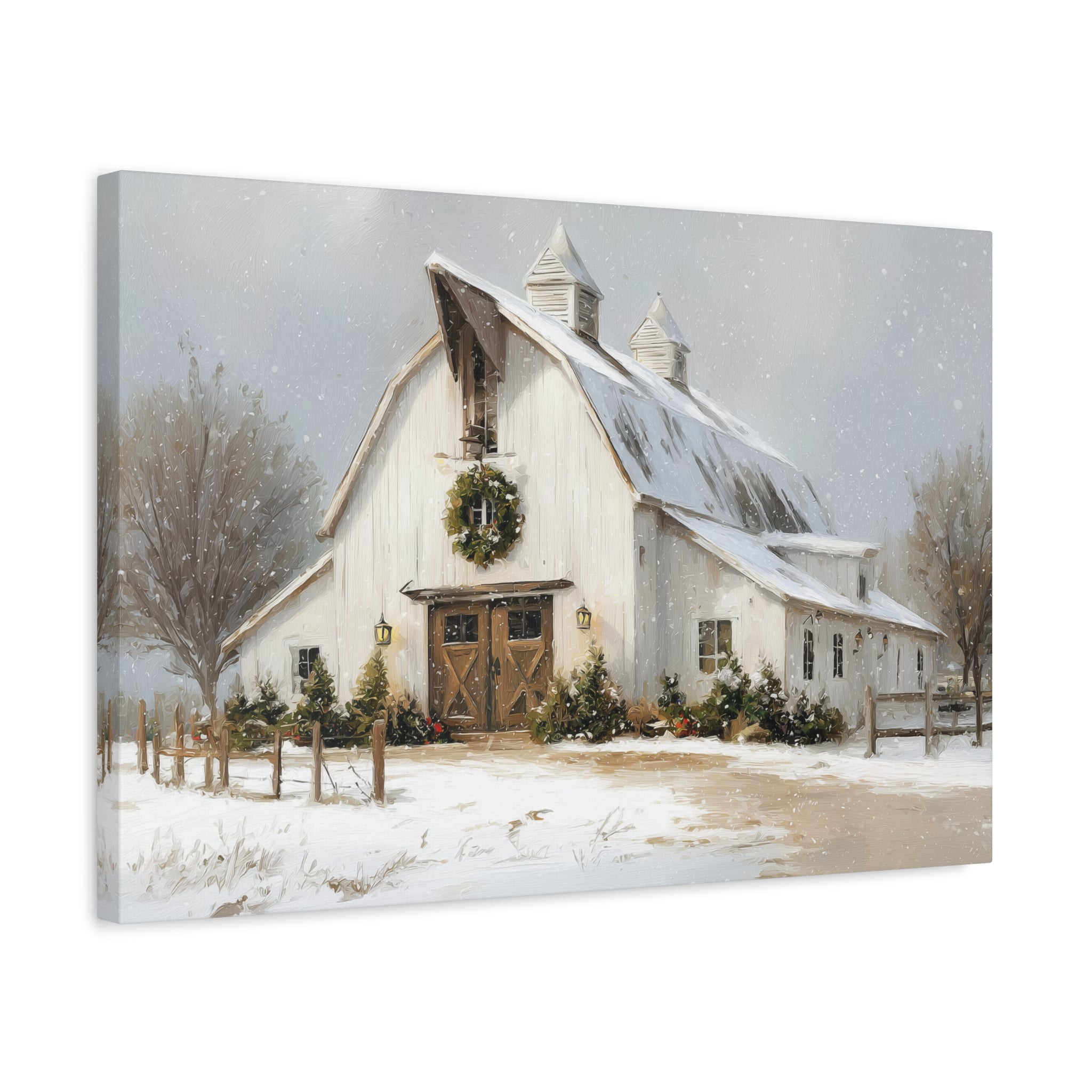 Get Christmas at the White Barn Canvas | Cowgirl Home & Ranch