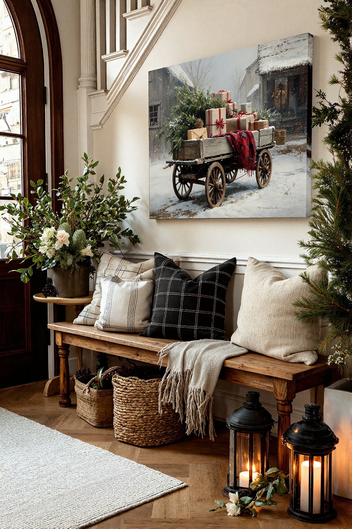 Christmas Wagon Canvas - Cowgirl Home & Ranch