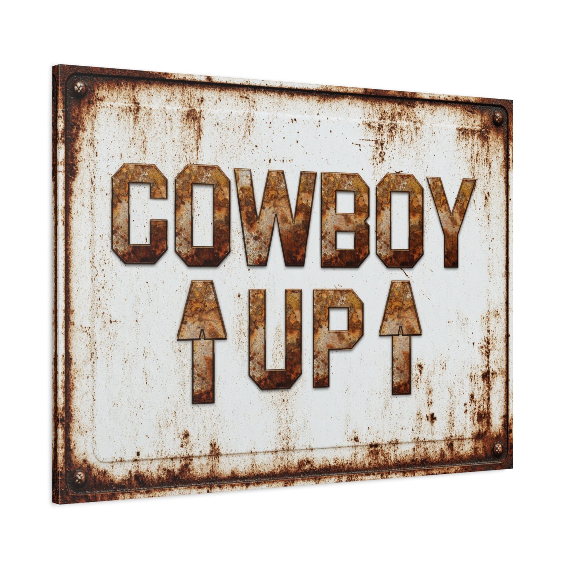 Cowboy Up Vintage Western Canvas - Cowgirl Home & Ranch