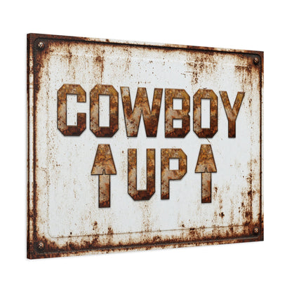 Cowboy Up Vintage Western Canvas - Cowgirl Home & Ranch
