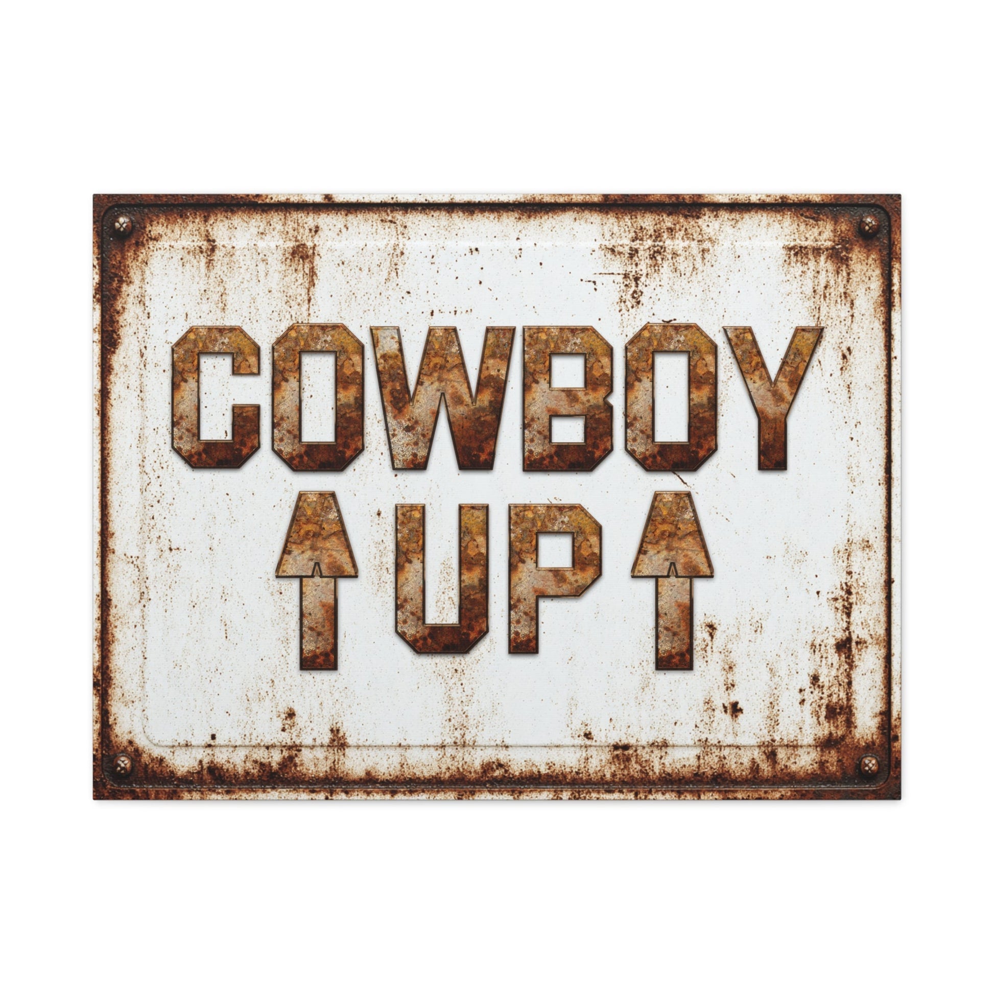 Cowboy Up Vintage Western Canvas - Cowgirl Home & Ranch