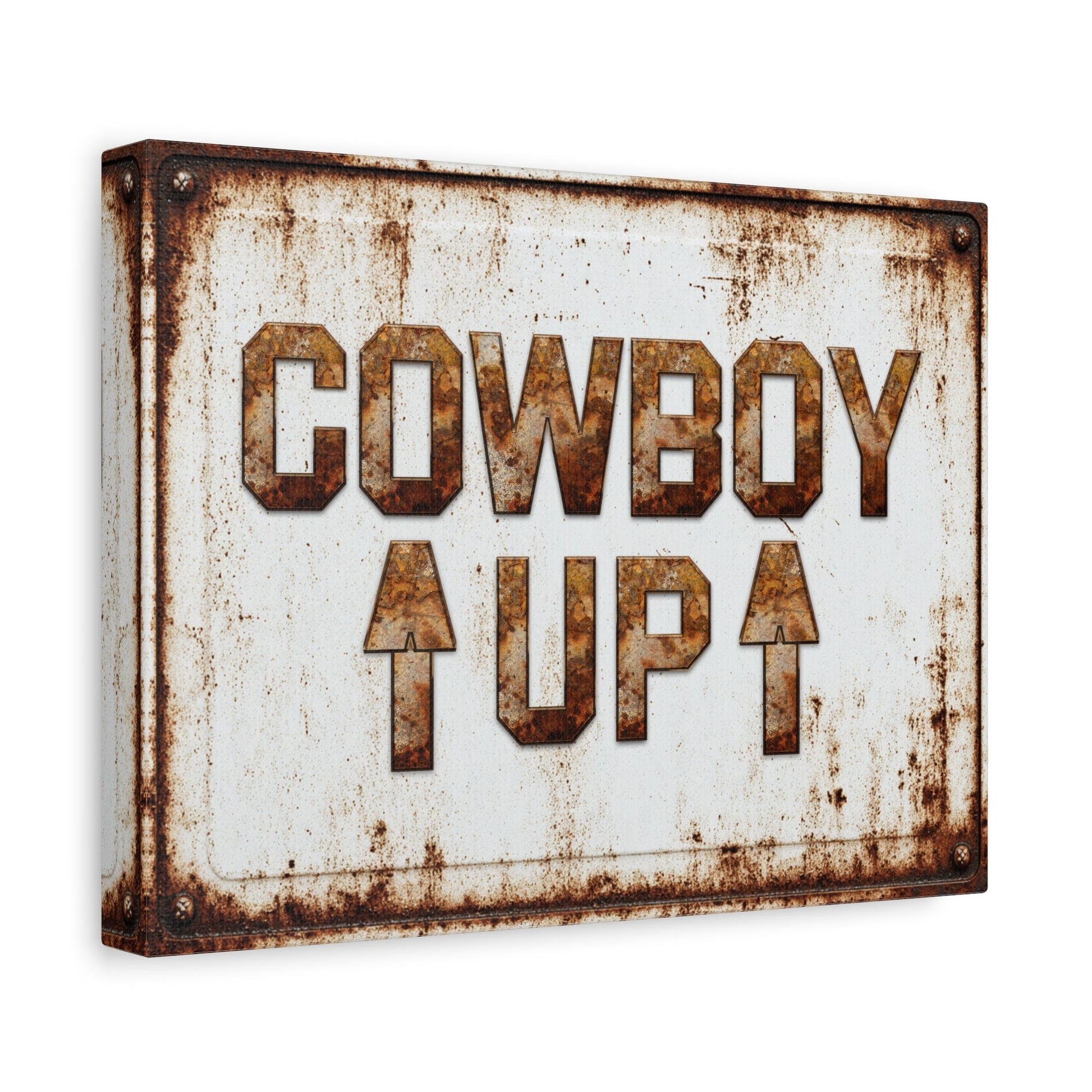 Cowboy Up Vintage Western Canvas - Cowgirl Home & Ranch