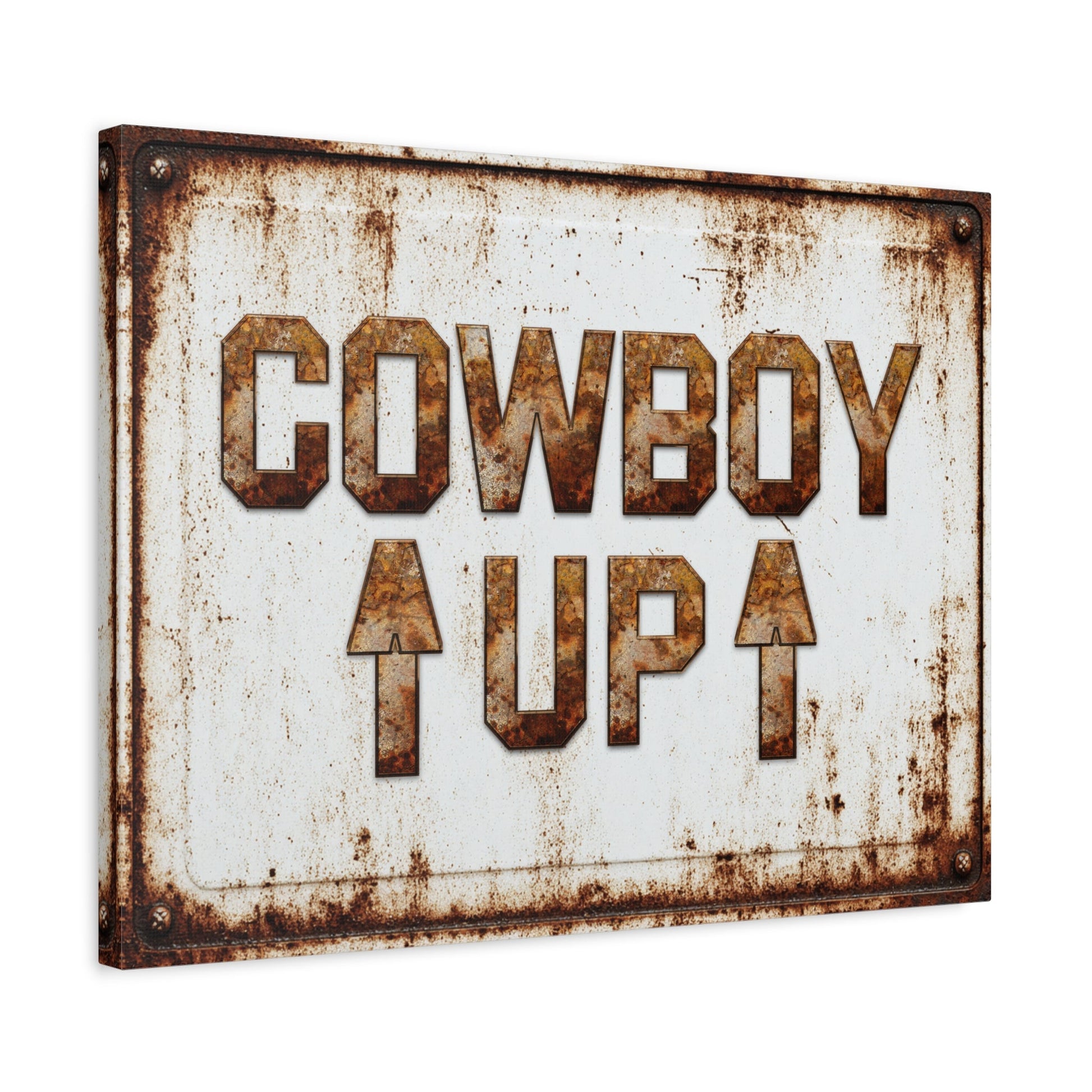 Cowboy Up Vintage Western Canvas - Cowgirl Home & Ranch