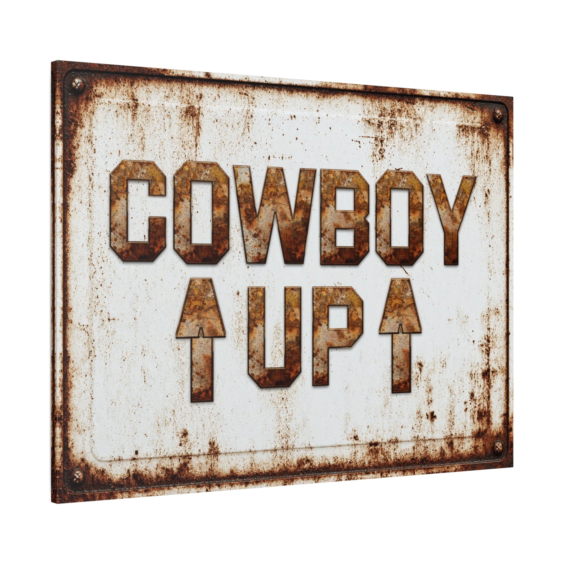 Cowboy Up Vintage Western Canvas - Cowgirl Home & Ranch
