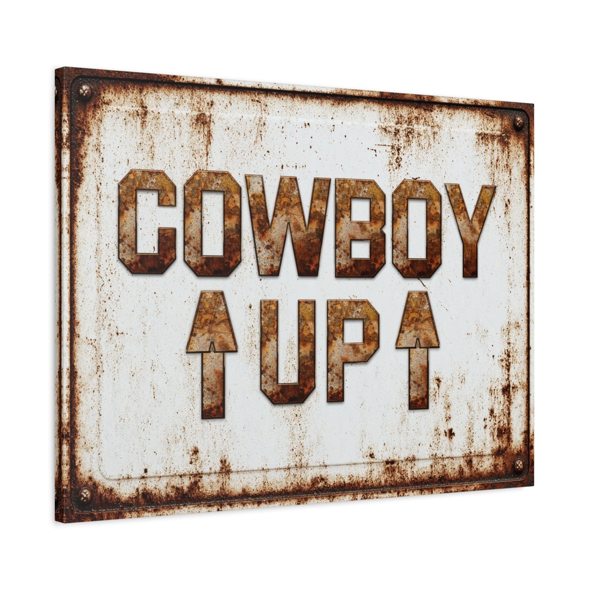 Cowboy Up Vintage Western Canvas - Cowgirl Home & Ranch
