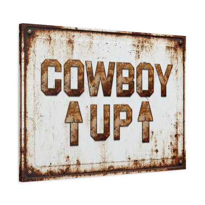 Cowboy Up Vintage Western Canvas - Cowgirl Home & Ranch