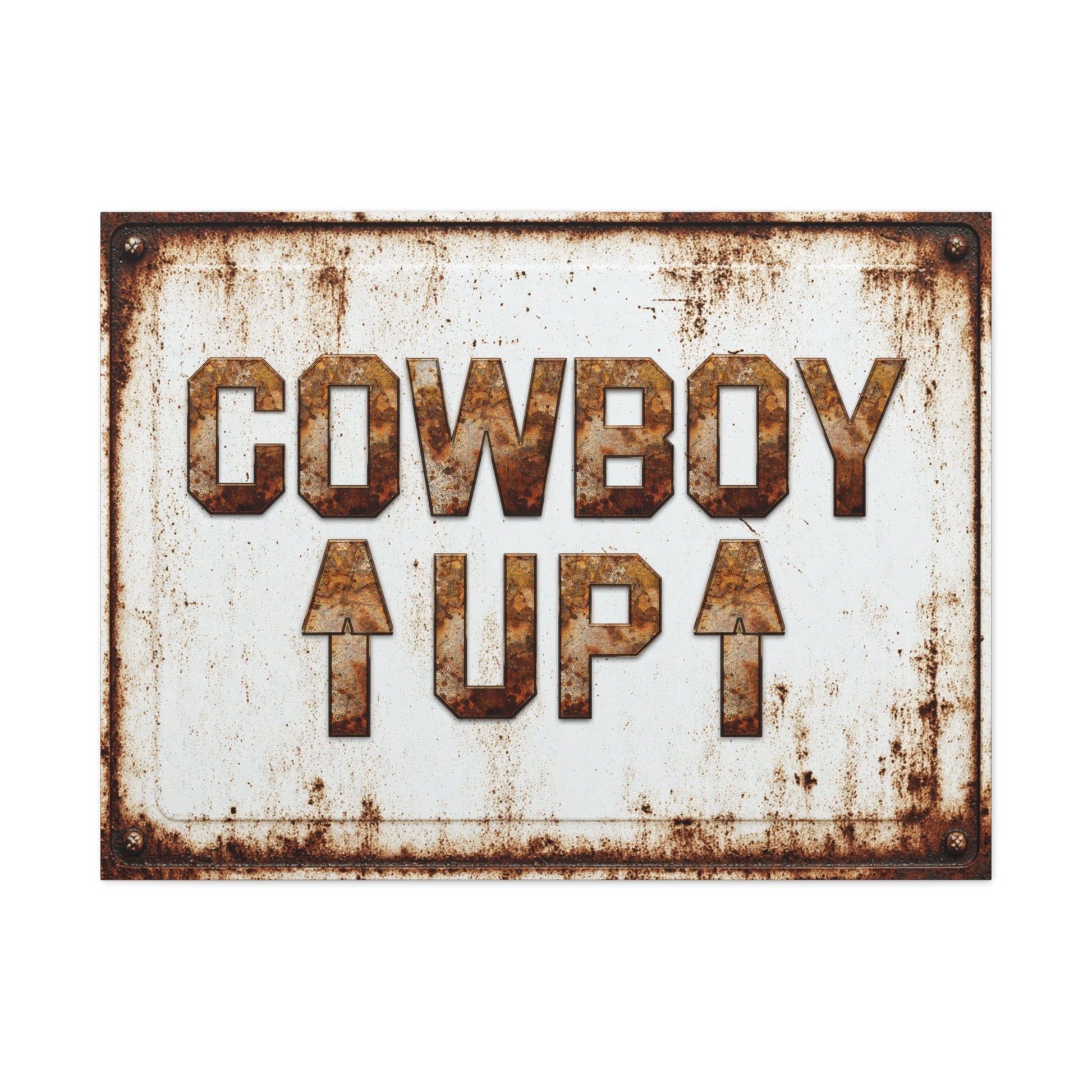 Cowboy Up Vintage Western Canvas - Cowgirl Home & Ranch