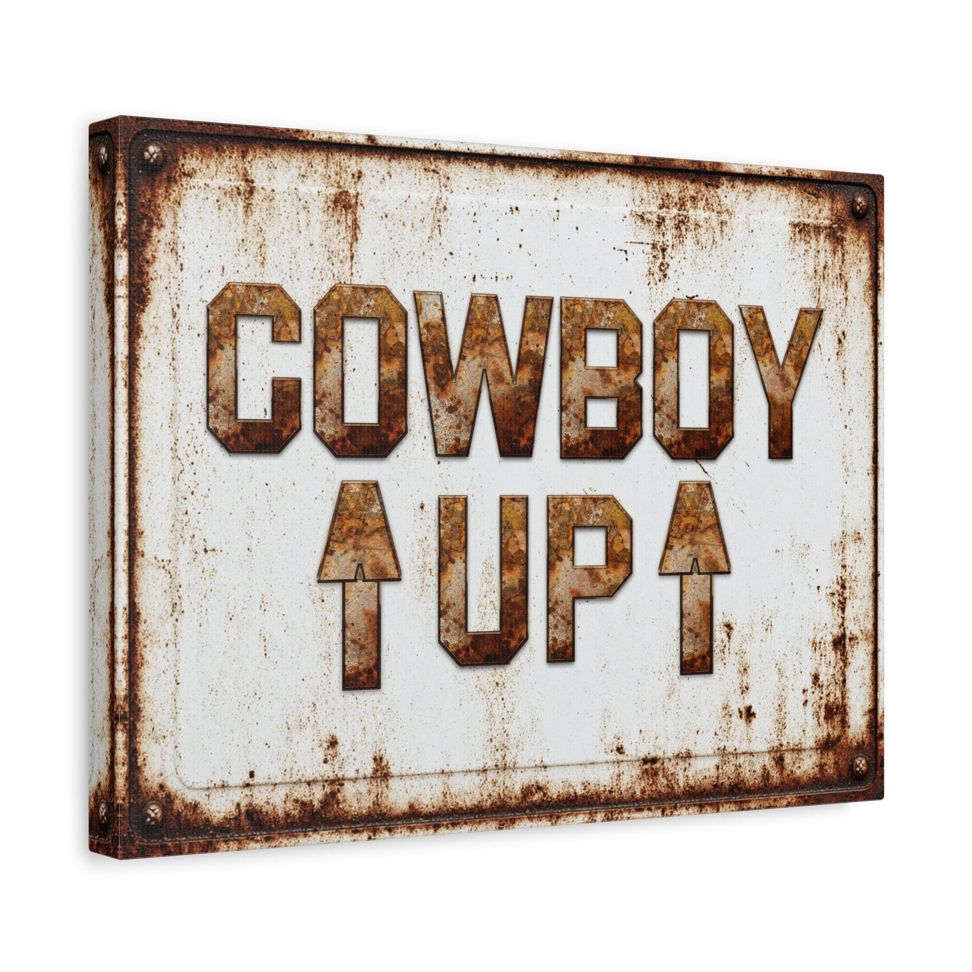 Cowboy Up Vintage Western Canvas - Cowgirl Home & Ranch