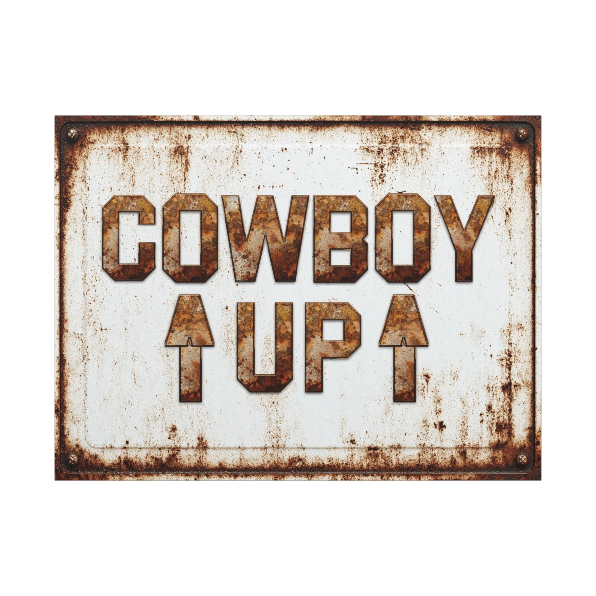 Cowboy Up Vintage Western Canvas - Cowgirl Home & Ranch