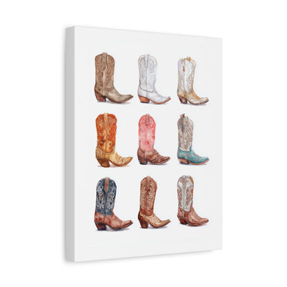 Cowgirl Boots Watercolor Canvas - Cowgirl Home & Ranch