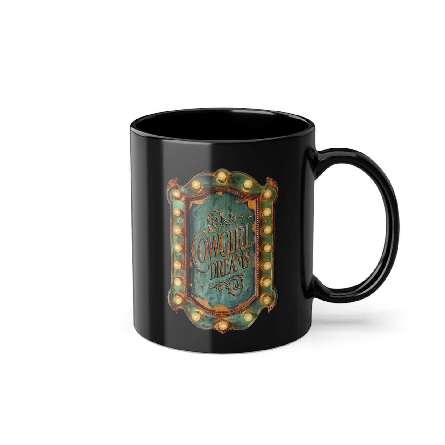 Cowgirl Dreams Black Coffee Cup, 11oz - Cowgirl Home & Ranch